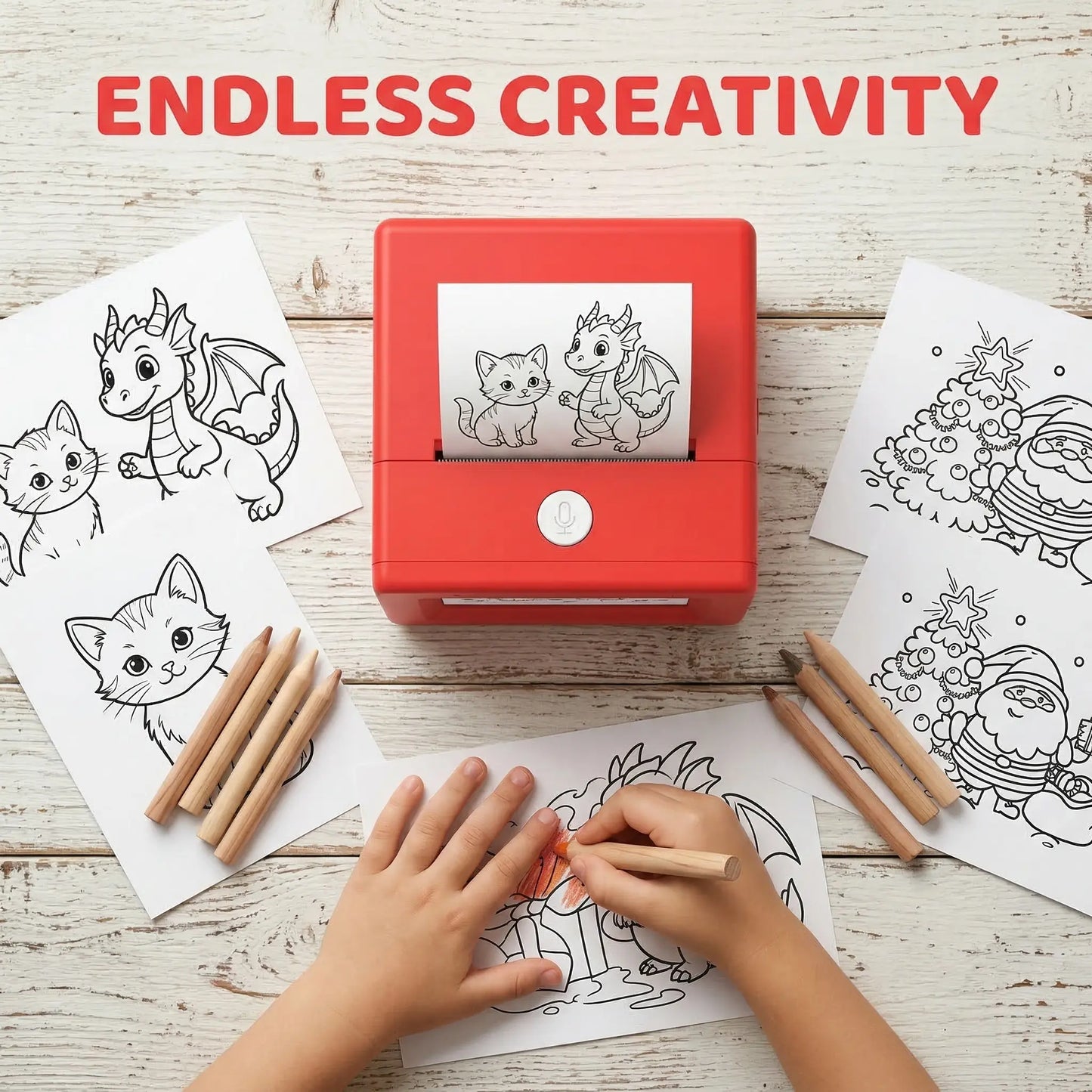 Transform Your Child's Imagination with the AI Voice Mini Printer - The Ultimate Wireless Portable Smart Gadget for Creative Learning and Fun!